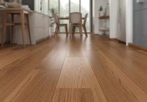 Piso vinílico tipo madera en cocina moderna Santiago